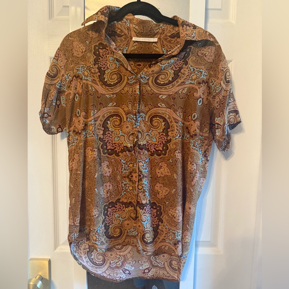Novella Royale Brown Casual Button Down Shirt